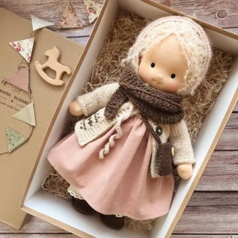 Cotton Waldorf Cuddle Toy Mila with Elegant Box