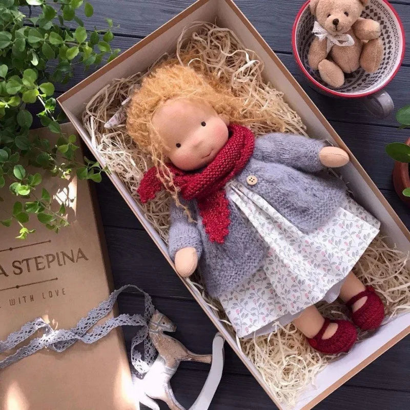 Cotton Waldorf Cuddle Toy Mila with Elegant Box
