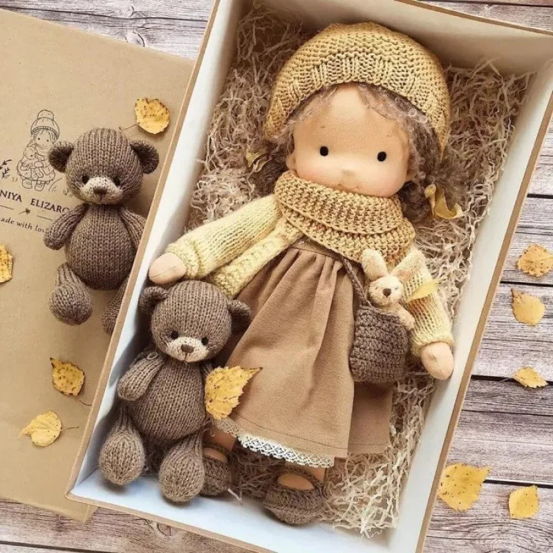 Cotton Waldorf Cuddle Toy Mila with Elegant Box