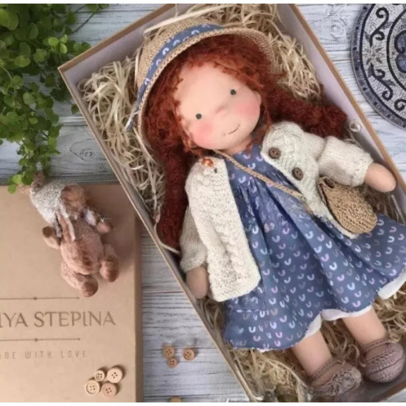 Cotton Waldorf Cuddle Toy Mila with Elegant Box