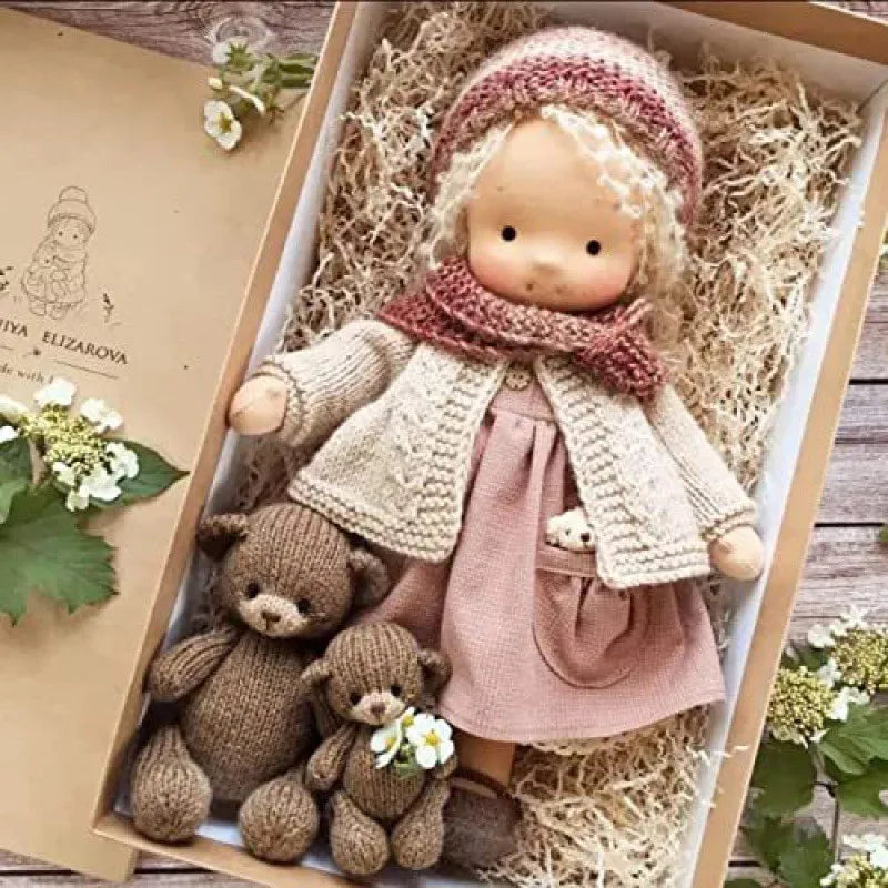 Cotton Waldorf Cuddle Toy Mila with Elegant Box