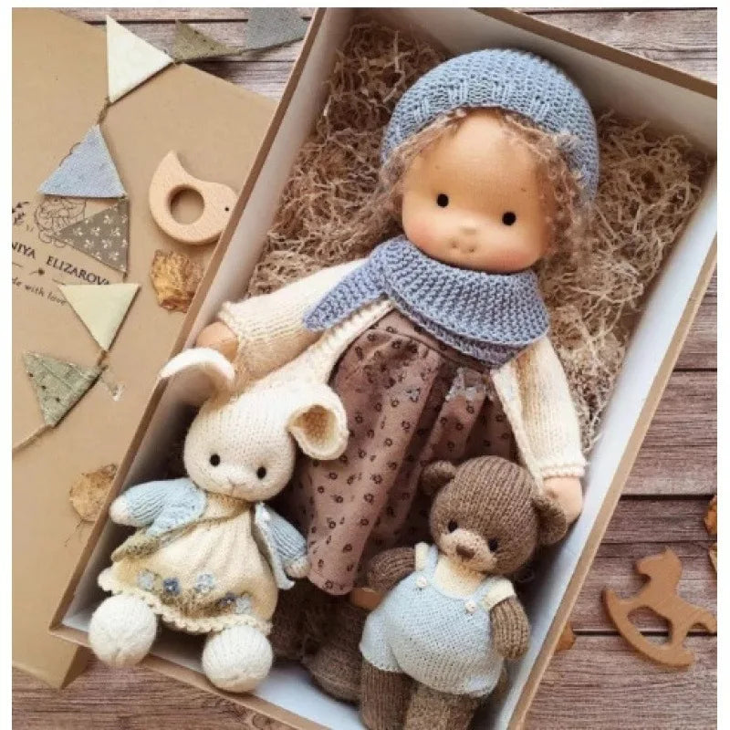 Cotton Waldorf Cuddle Toy Mila with Elegant Box
