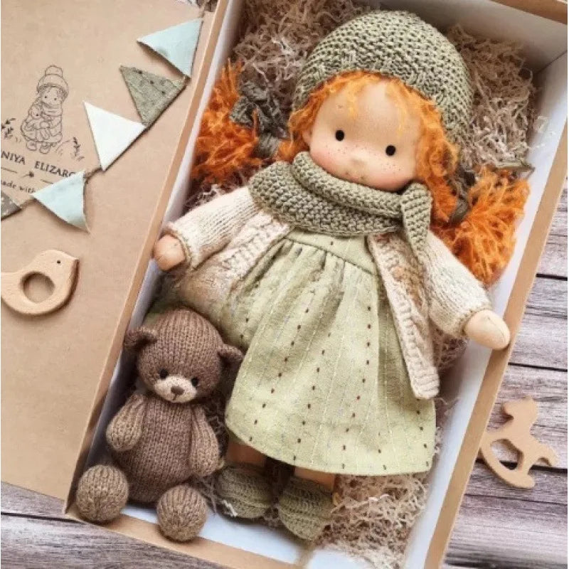 Cotton Waldorf Cuddle Toy Mila with Elegant Box