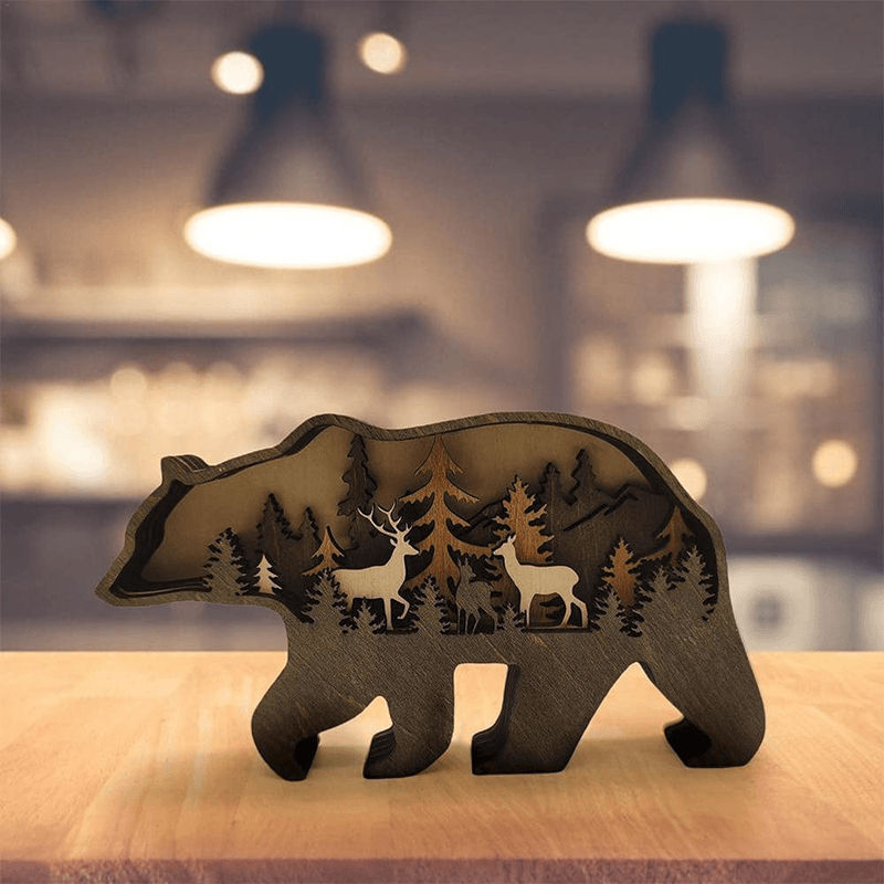 Creative Forest Animal Decoration in Wood - Handmade Wall Art