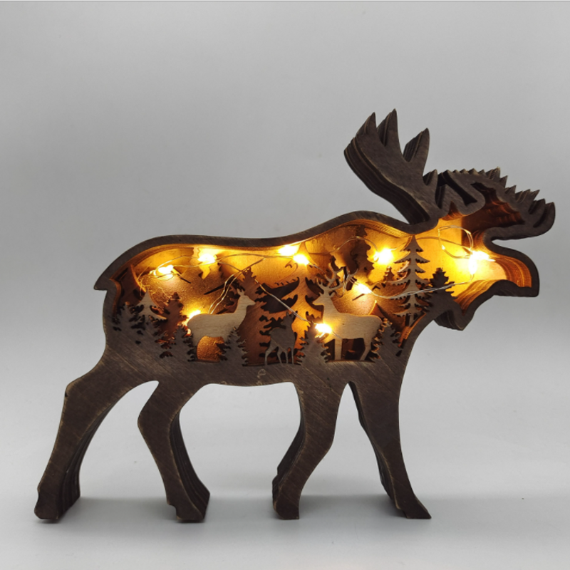 Creative Forest Animal Decoration in Wood - Handmade Wall Art