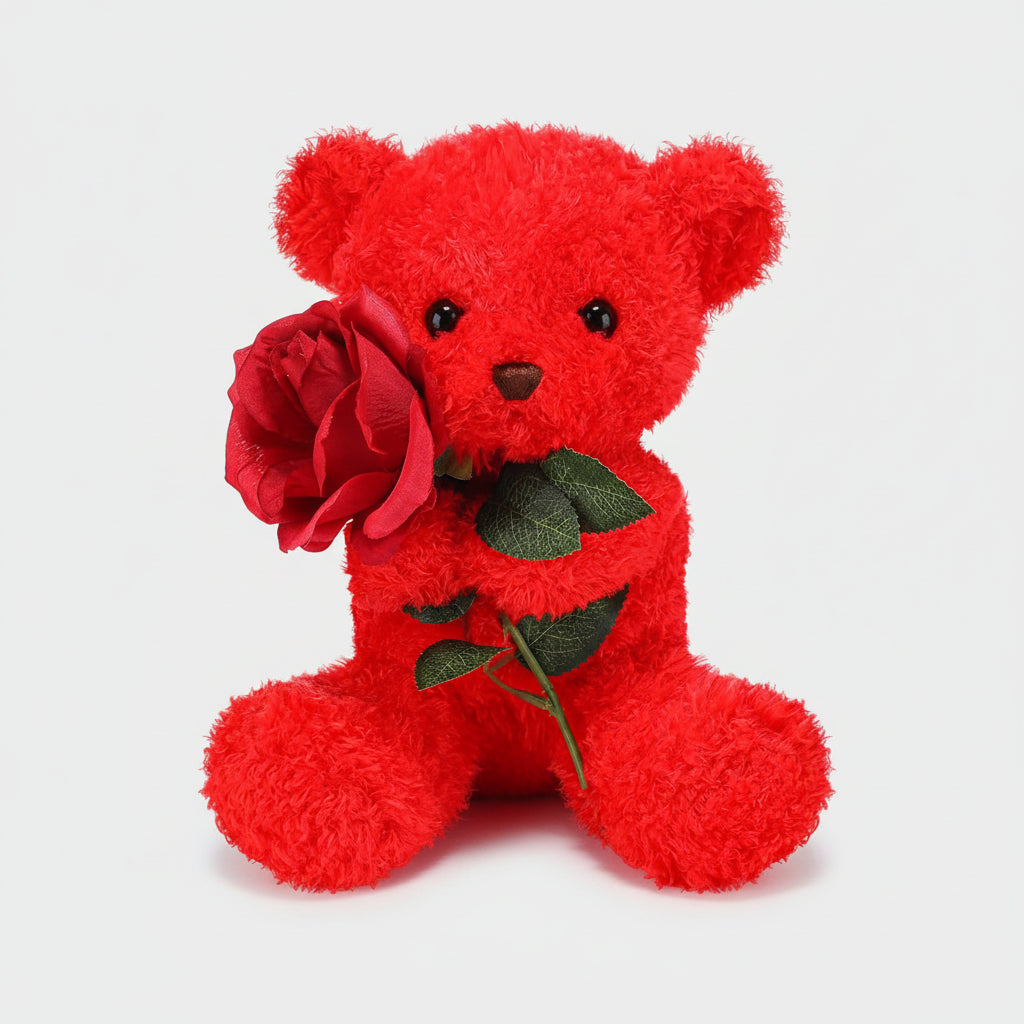 Cuddly Bear with Rose Cute Valentine's Day Gift