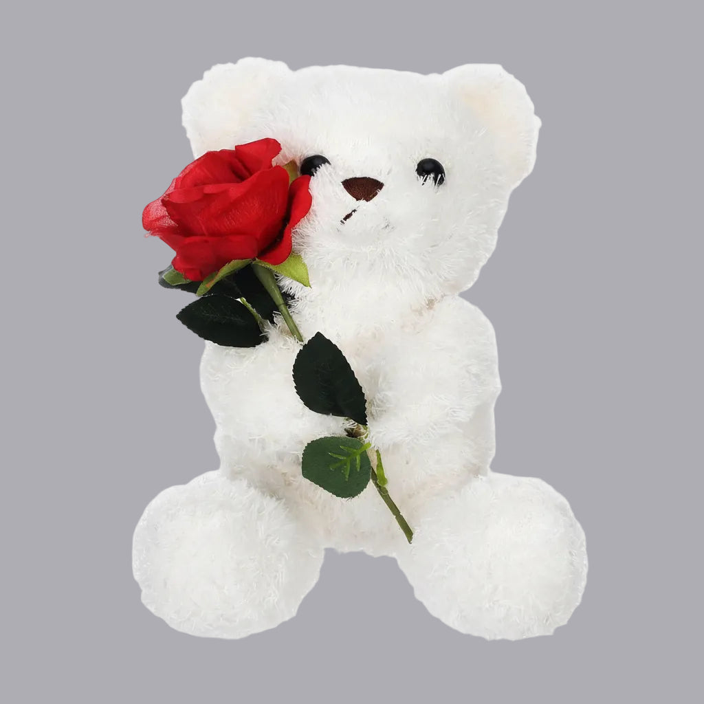 Cuddly Bear with Rose Cute Valentine's Day Gift
