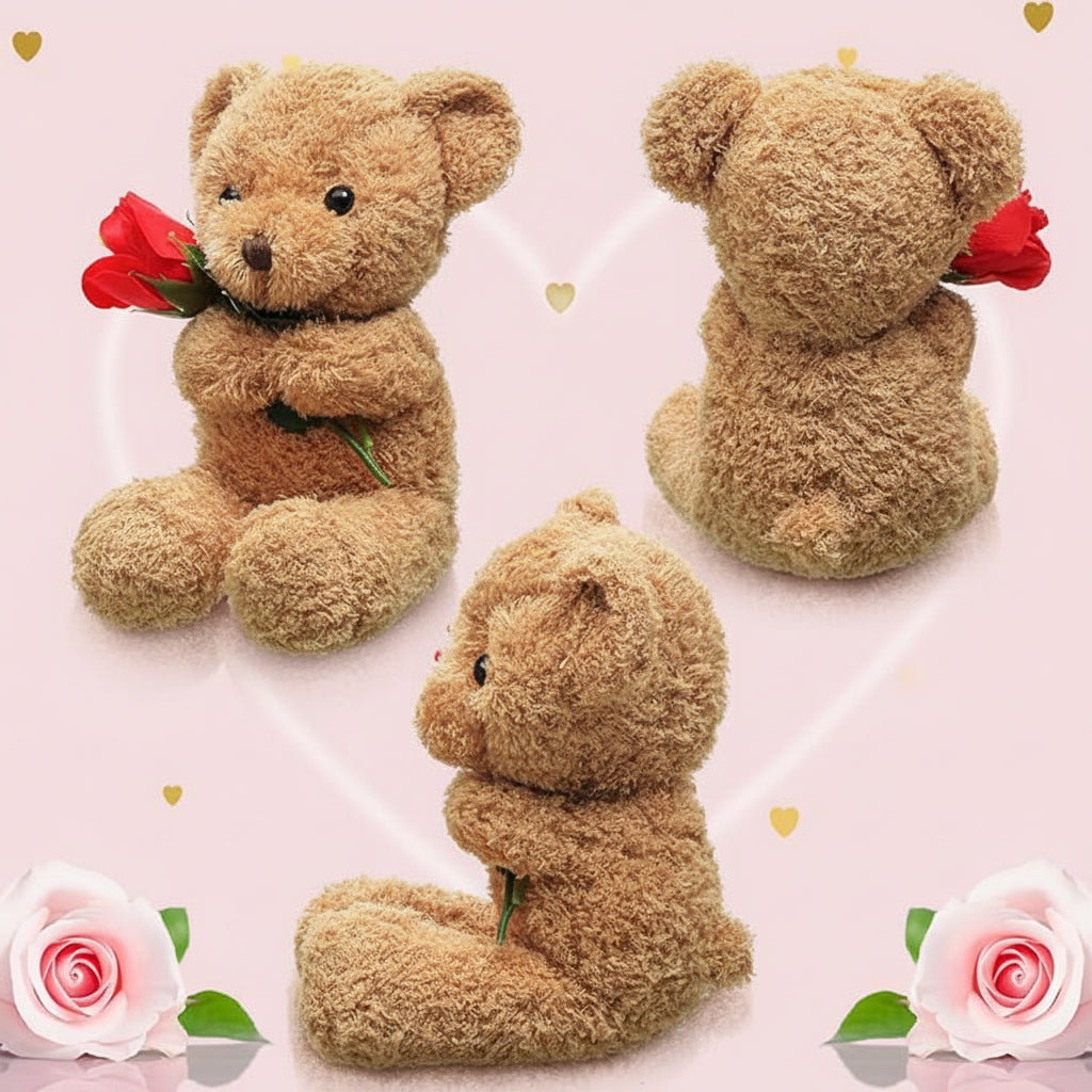Cuddly Bear with Rose Cute Valentine's Day Gift
