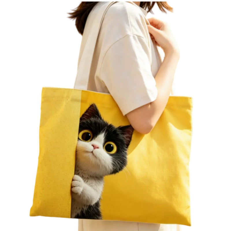 Cute Cat Illustration Tote Bag