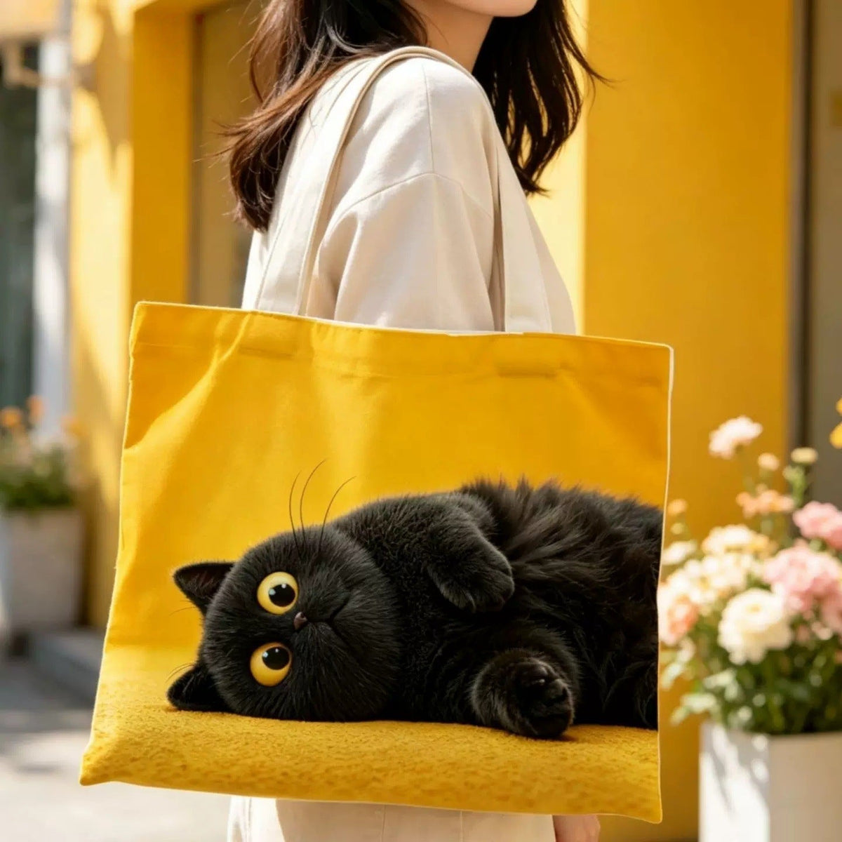 Cute Cat Illustration Tote Bag