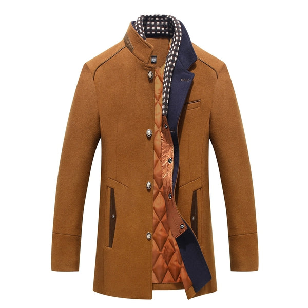 Image of Davin | Men's Button-Front Mid-Length Overcoat