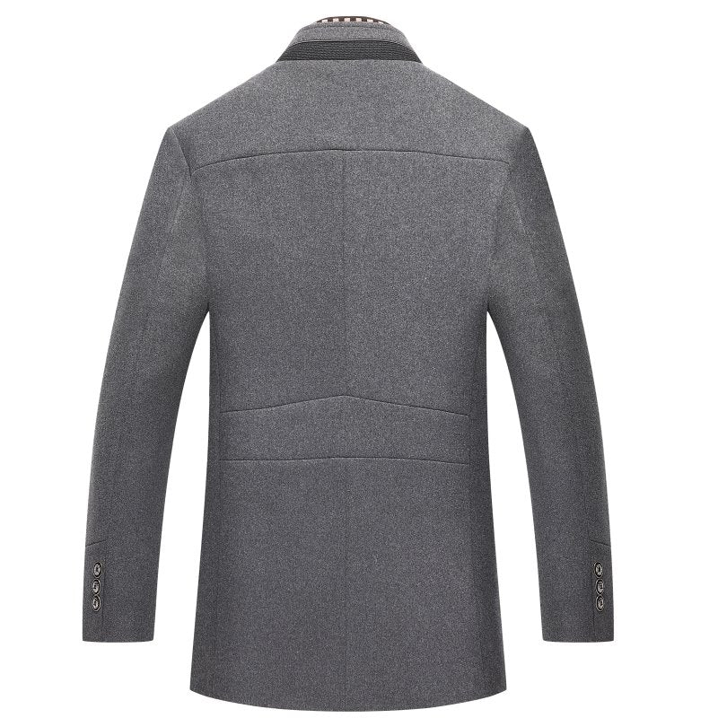 Image of Davin | Men's Button-Front Mid-Length Overcoat