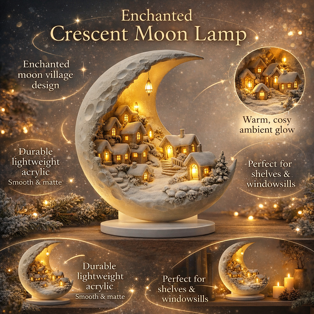 Decorative Acrylic Moon Lamp Village Ambient Home Light