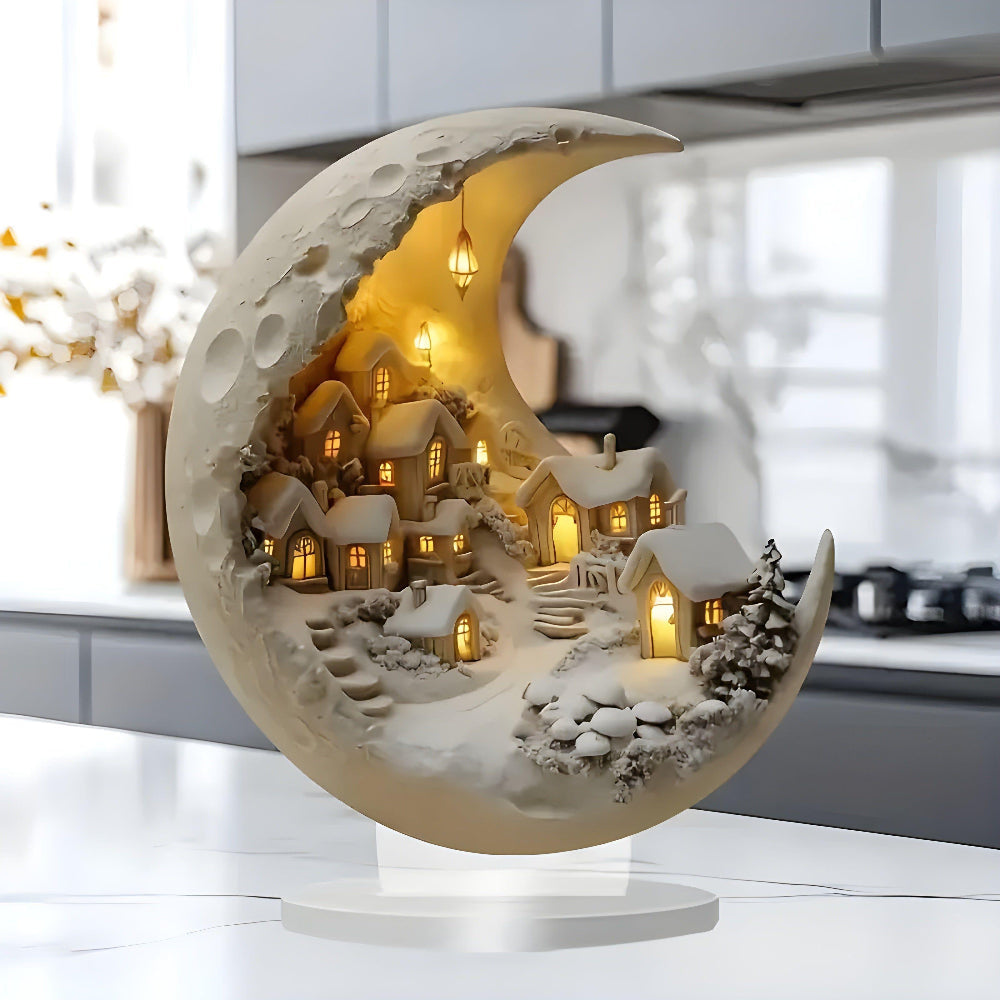 Decorative Acrylic Moon Lamp Village Ambient Home Light
