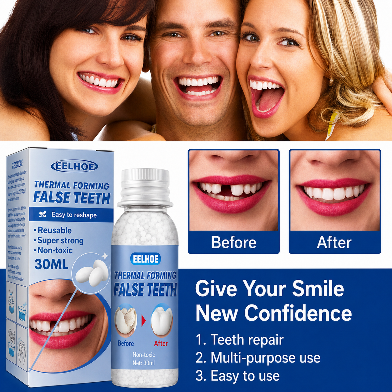 Dental Care | Tooth Repair Kit | Instant Filling of Tooth Gaps | ToothPerfect