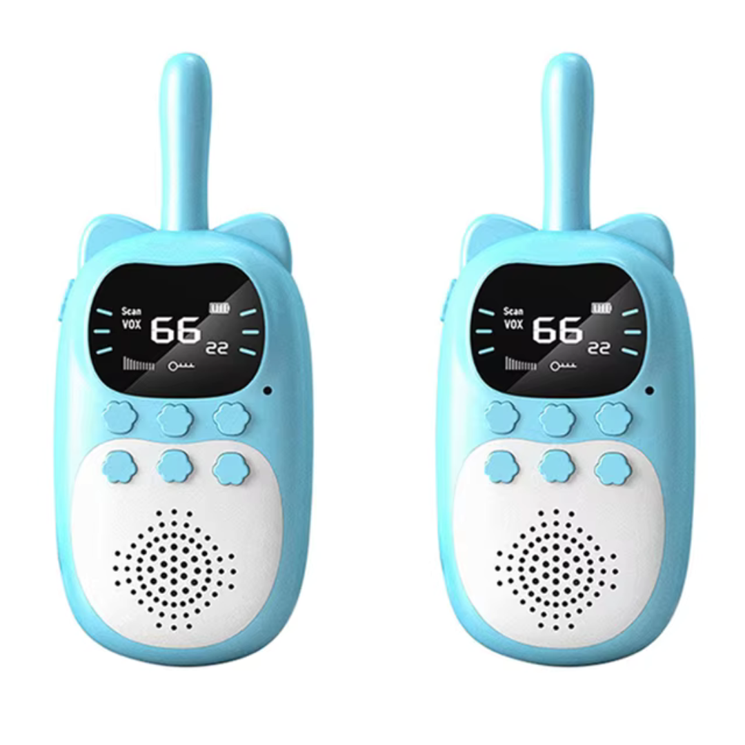 Digital Walkie-Talkie Set for Kids with LCD – Range 3 km, Blue