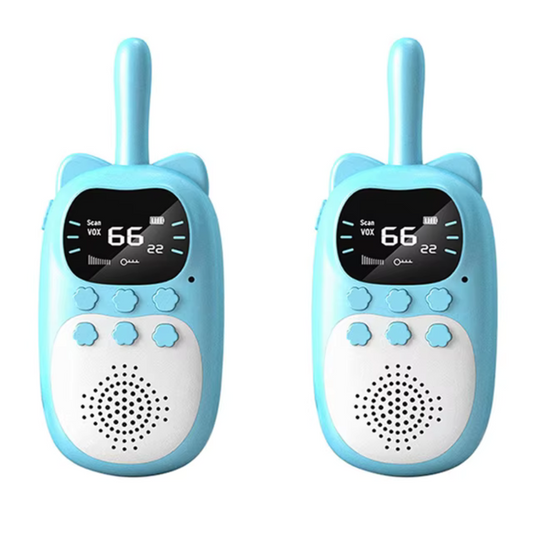 Digital Walkie-Talkie Set for Kids with LCD – Range 3 km, Blue