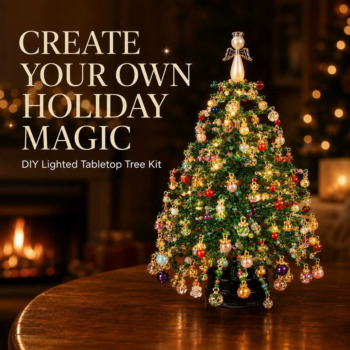 DIY Lighted Holiday Tabletop Tree Kit