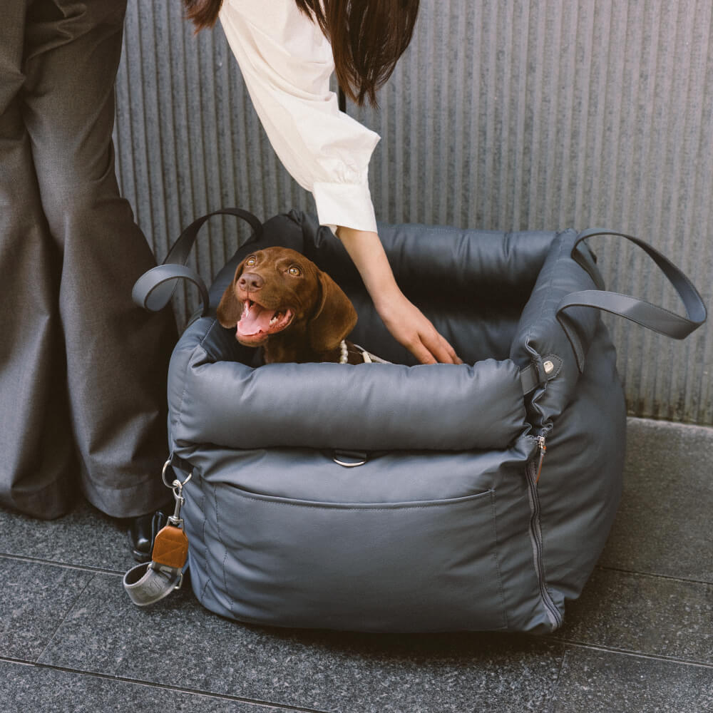 Dog Car Seat in Faux Leather - Safety & Style