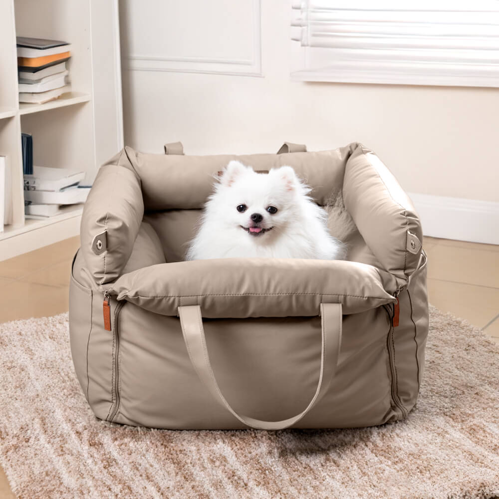 Dog Car Seat in Faux Leather - Safety & Style