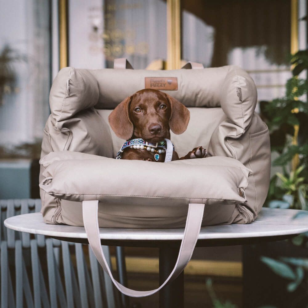 Dog Car Seat in Faux Leather - Safety & Style