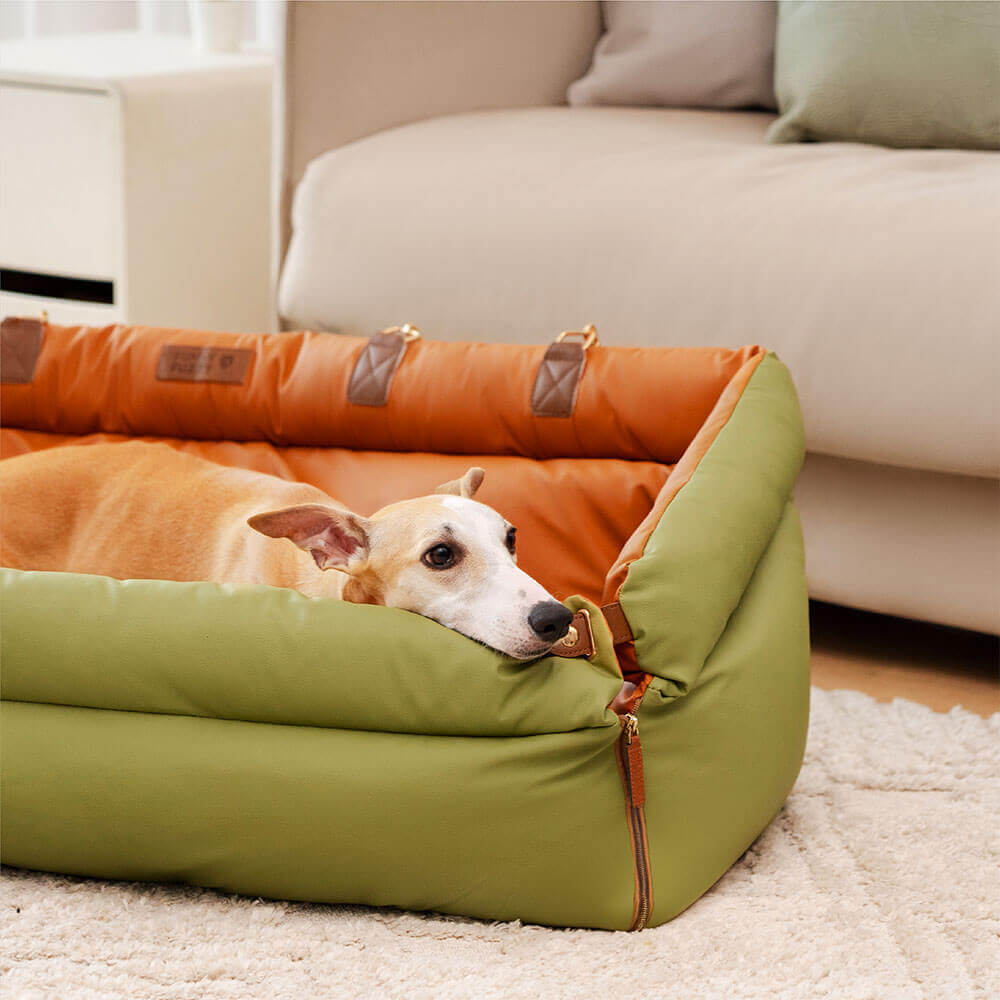 Dog Car Seat in Faux Leather - Safety & Style