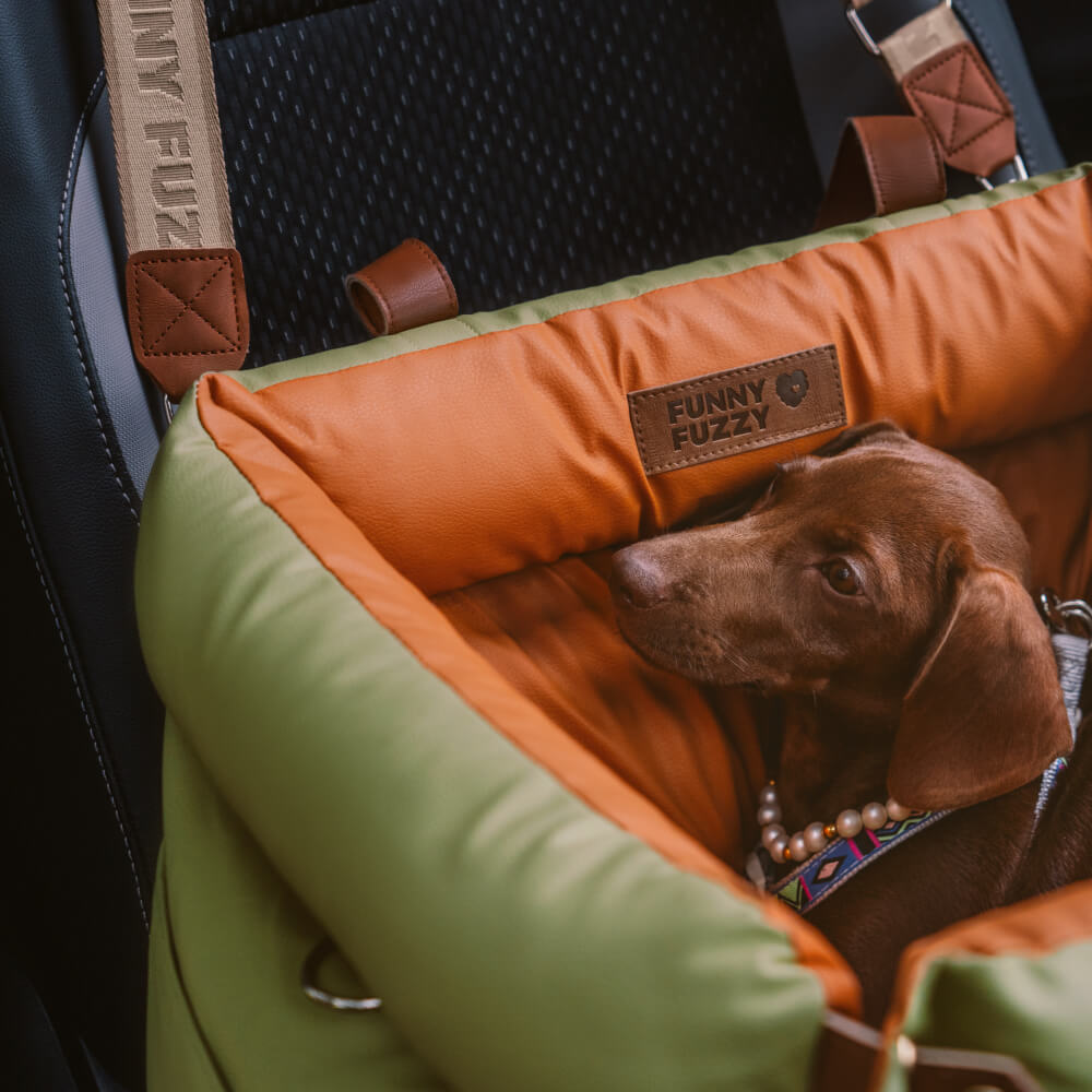 Dog Car Seat in Faux Leather - Safety & Style