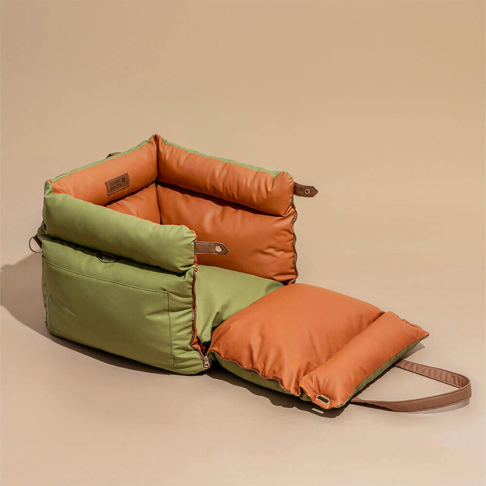 Dog Car Seat in Faux Leather - Safety & Style