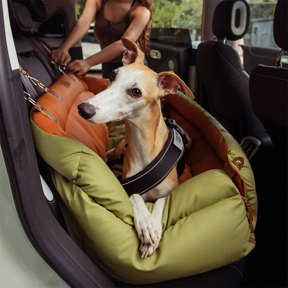 Dog Car Seat in Faux Leather - Safety & Style