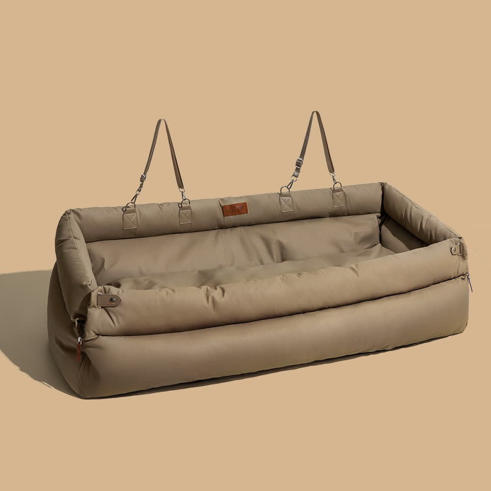 Dog Car Seat in Faux Leather - Safety & Style