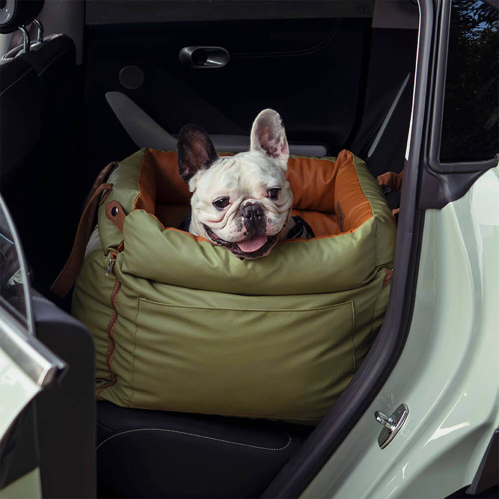 Dog Car Seat in Faux Leather - Safety & Style