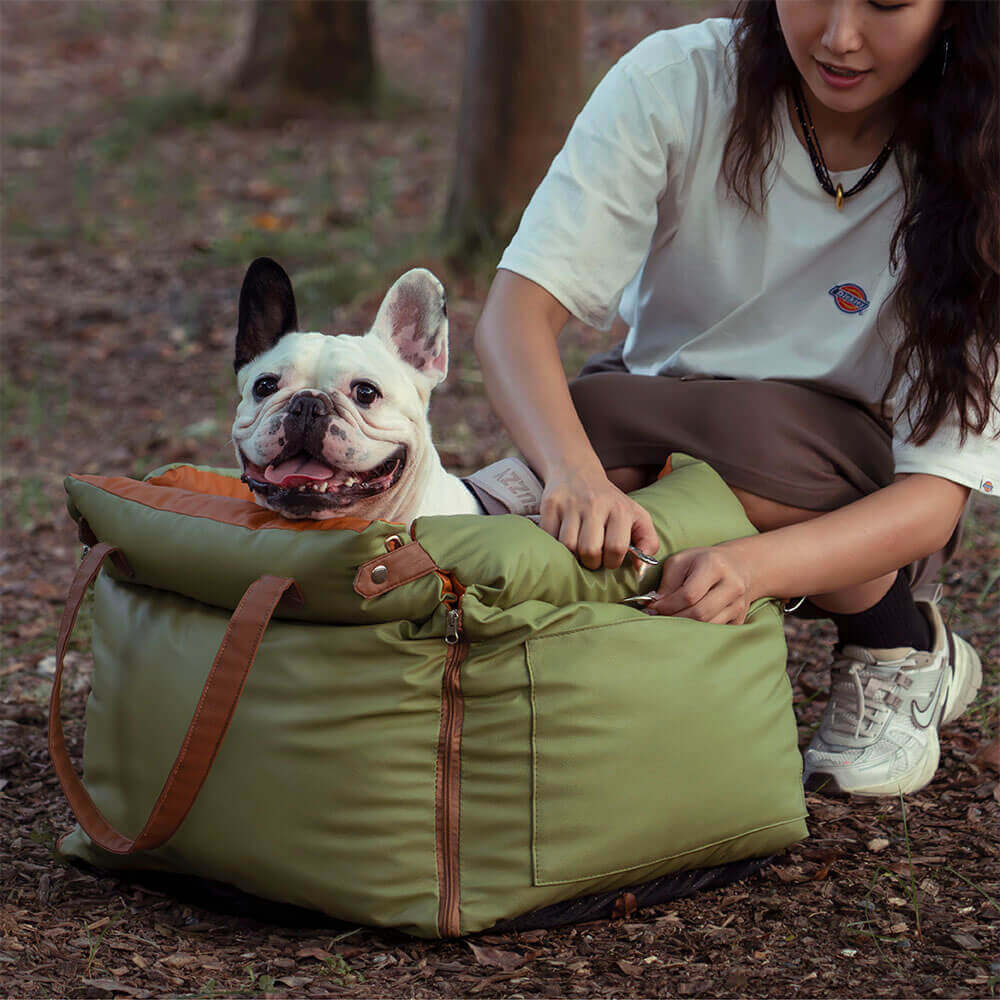 Dog Car Seat in Faux Leather - Safety & Style