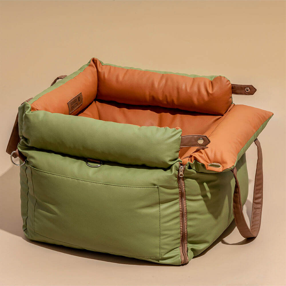 Dog Car Seat in Faux Leather - Safety & Style