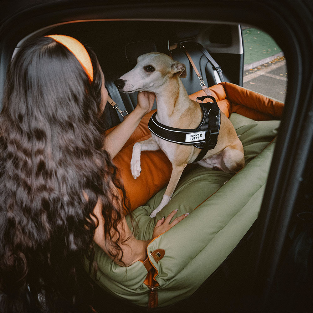 Dog Car Seat in Faux Leather - Safety & Style