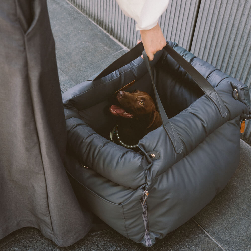 Dog Car Seat in Faux Leather - Safety & Style