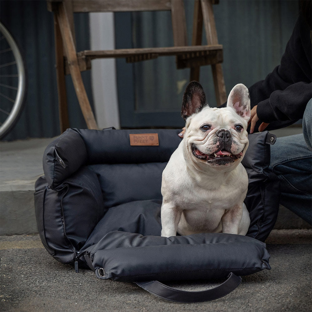 Dog Car Seat in Faux Leather - Safety & Style