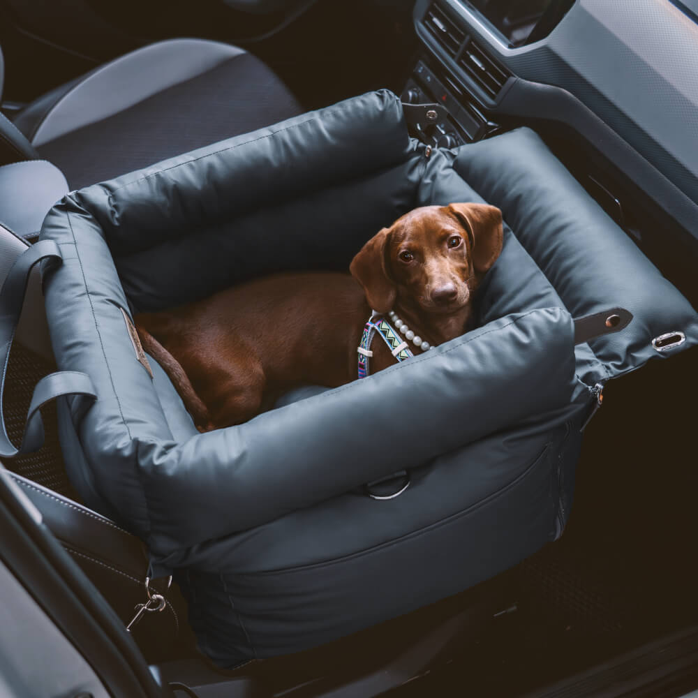 Dog Car Seat in Faux Leather - Safety & Style