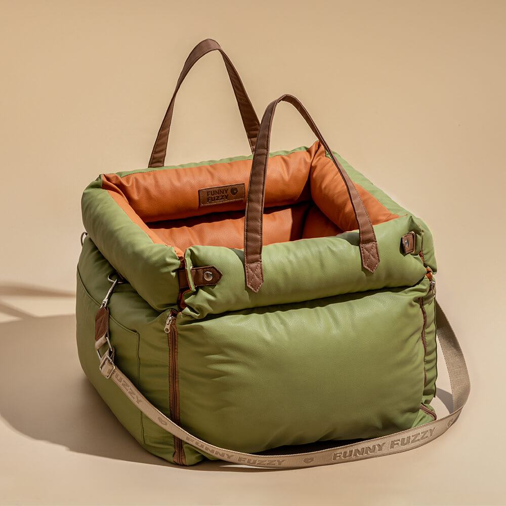 Dog Car Seat in Faux Leather - Safety & Style