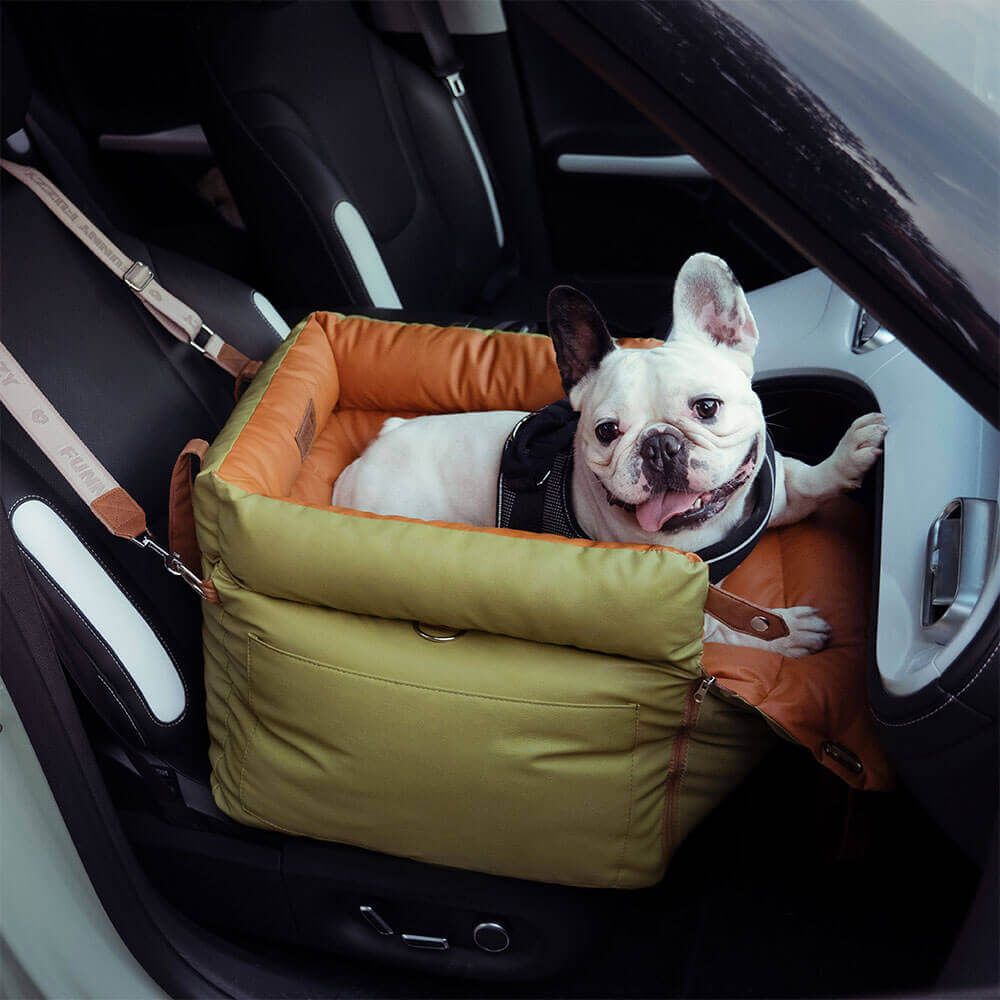Dog Car Seat in Faux Leather - Safety & Style