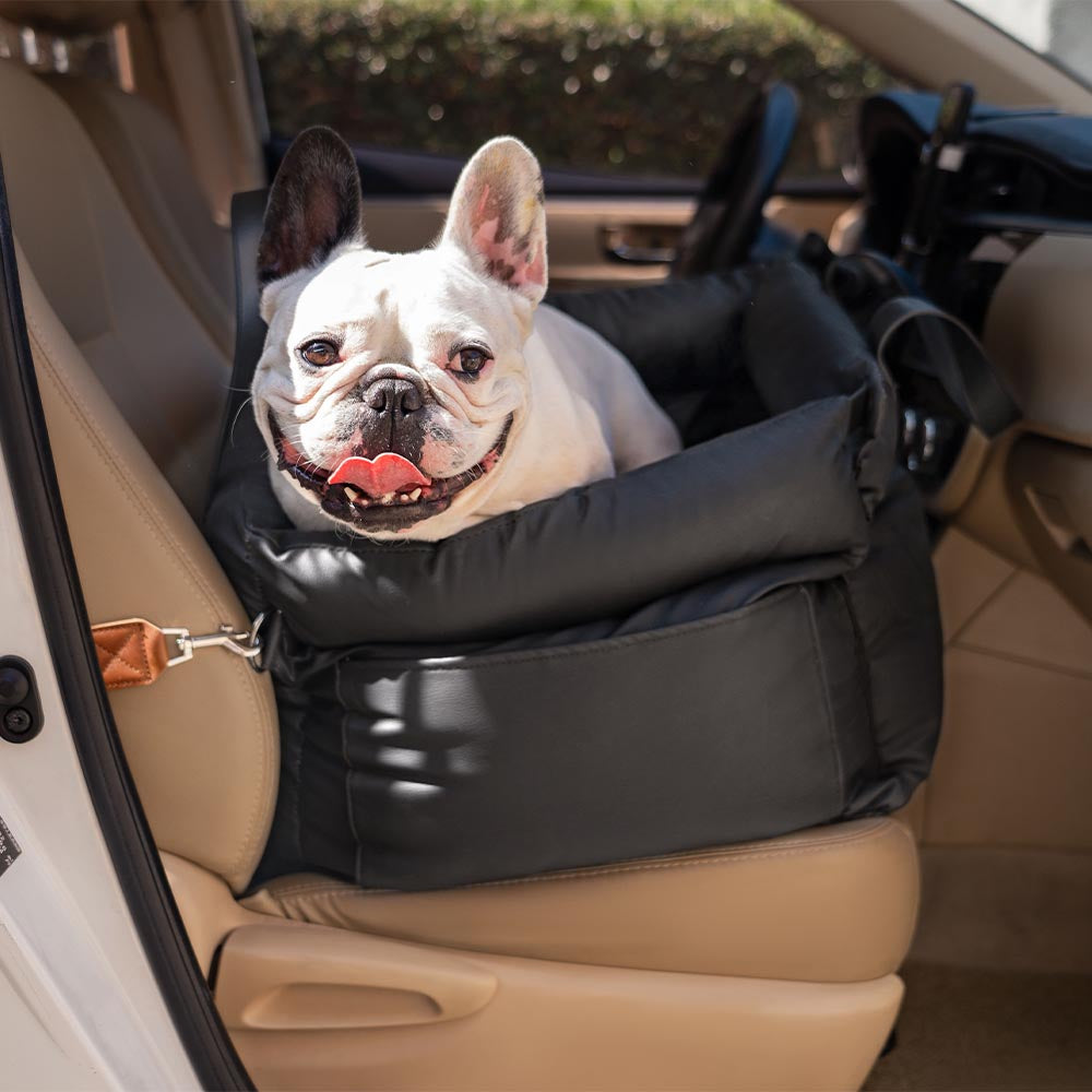 Dog Car Seat in Faux Leather - Safety & Style