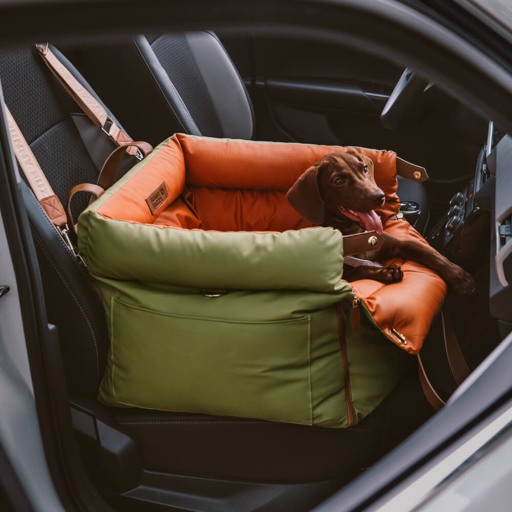 Dog Car Seat in Faux Leather - Safety & Style