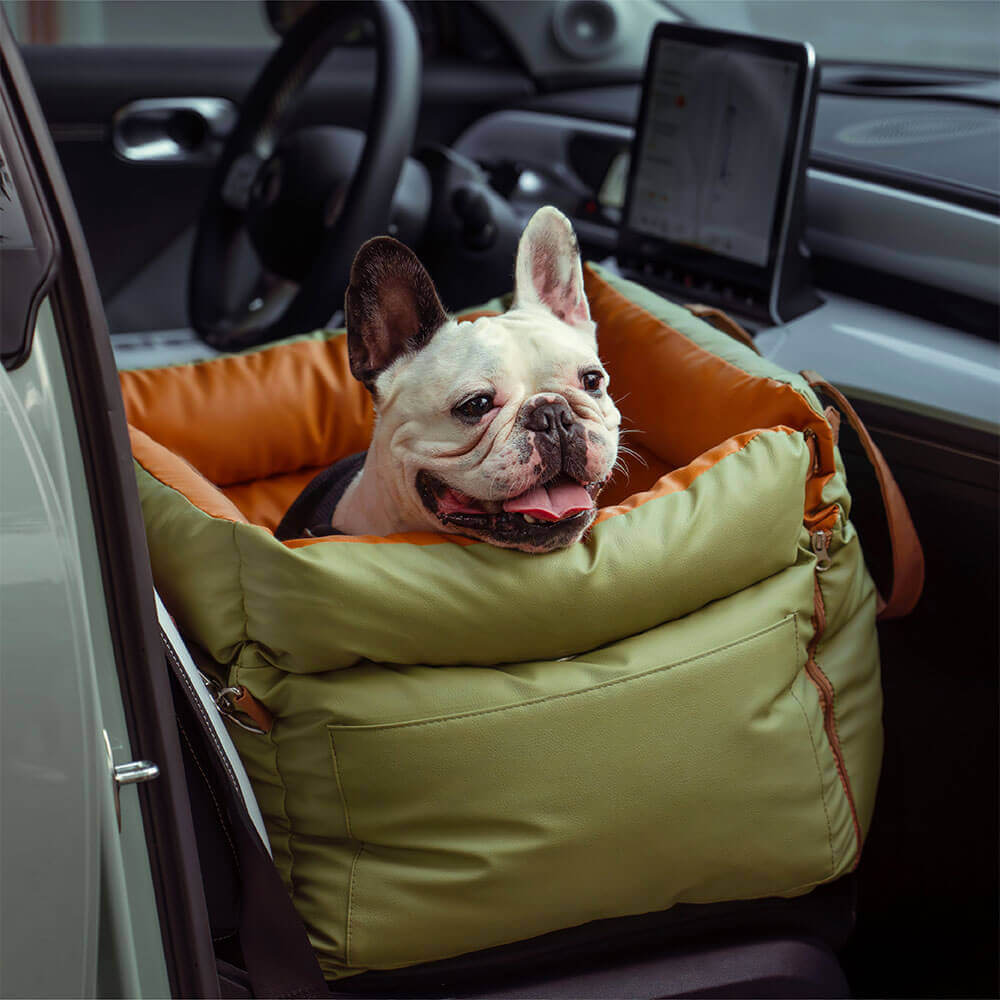 Dog Car Seat in Faux Leather - Safety & Style