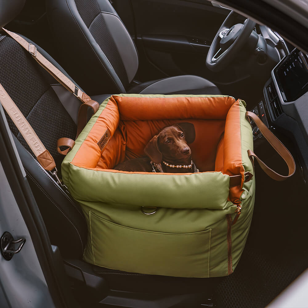 Dog Car Seat in Faux Leather - Safety & Style