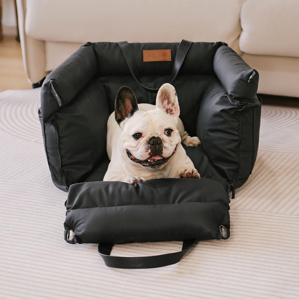 Dog Car Seat in Faux Leather - Safety & Style