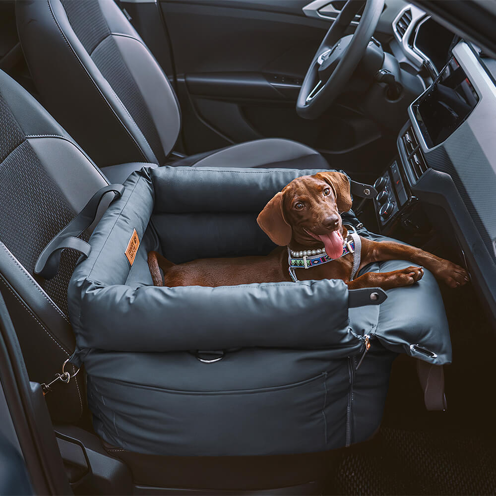 Dog Car Seat in Faux Leather - Safety & Style