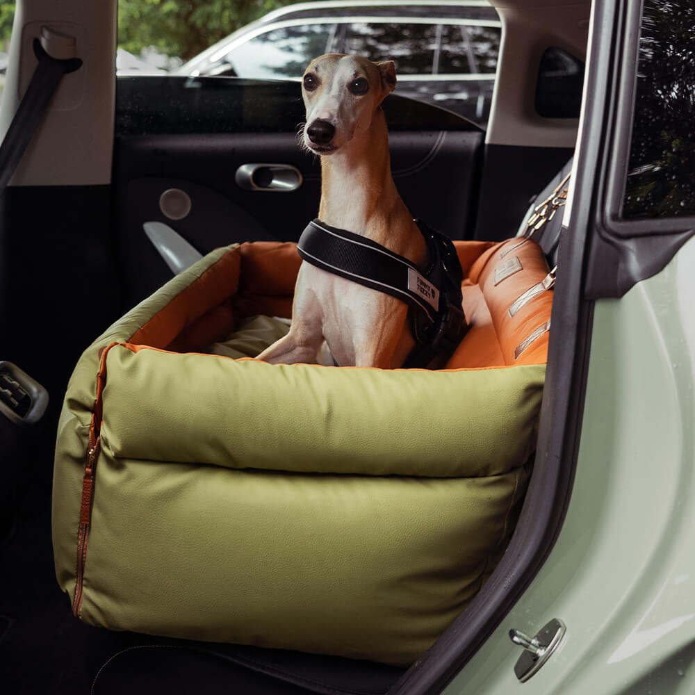 Dog Car Seat in Faux Leather - Safety & Style