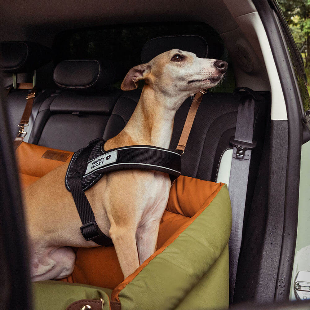 Dog Car Seat in Faux Leather - Safety & Style