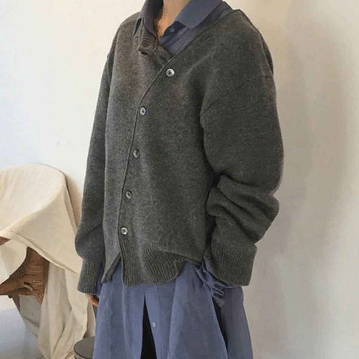 Image of Dominique | Women's Oversized Button-Front Cardigan