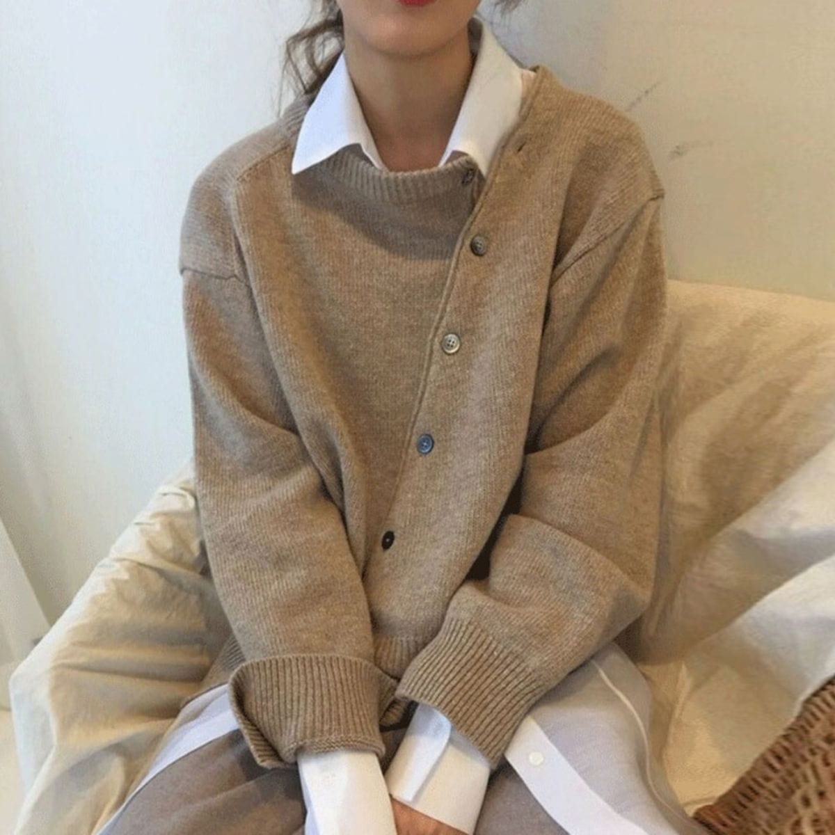 Image of Dominique | Women's Oversized Button-Front Cardigan