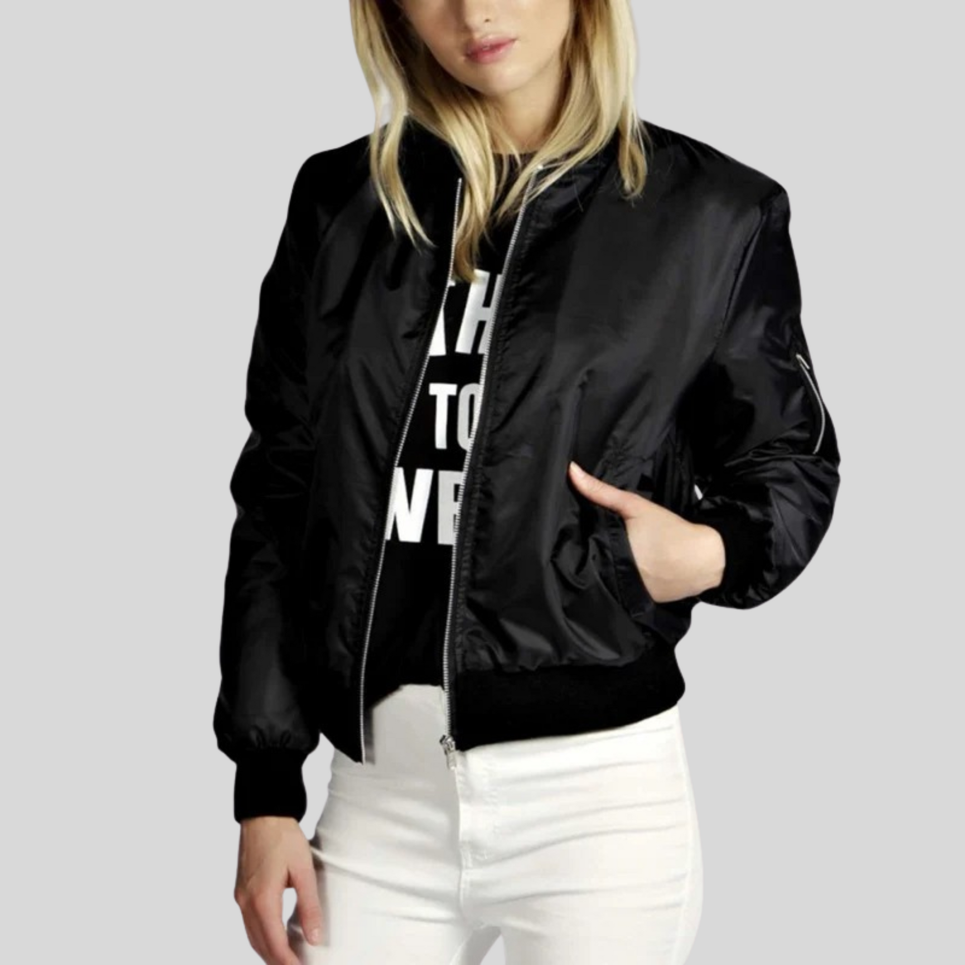 Image of Donna | Women's Long Sleeve Casual Bomber Jacket